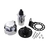 SSGLOVELIN 12V 7 Way RV Boat Truck Trailer Metallstecker Anschlussadapter mit Socket Kit for Standard-RV-Anhängerzubehö