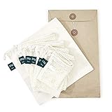 achilles 6er Set Obst- und Gemüsebeutel Obst-Beutel Gemüse-Netz mit Gewichtsangabe 100% Baumwolle pestizidfrei Ökotex Standard 100 LFGB geprüft SGS Zertifikat Nr. TC6176