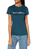 True Religion Damen Script Slim Crew T-Shirt, Blau (Ink Blue), S