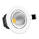 HMEILI Klassisch Rund Weiß Dimmbare LED Einbauleuchte 5W 7W 9W 12W Mit AC 110V-220V Treiber Deckeneinbaustrahler Schlafzimmer-Geschäft (Emitting Color : Natural White, Wattage : 7W Dimmable)