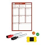 Hvoz Whiteboard-Aufkleber A3 Flexible Magnetfeldkalender 30 * 42 cm trockenerohrmaschinenmagnete wasserdichte Planungsnachricht Whiteboard for Kühlschrankmemo (Color : White)