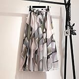 HUWAIYUNDONG Röcke Für Damen - Frühlings- Und Sommermode, Böhmischer Chiffonrock, Mittellang, Hohe Taille, Feenhaft, Mit Blumen, Großer Swing-Strand, Sex-Neckholder-Rock, Style2, Einheitsgröß
