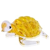 H&D Glass Figurine Green Sea Turtle Handmade Crystal Cute Little Artwork Hand Blown Miniatures Home Decor (B)