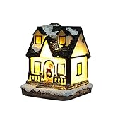 Sayla Häuser für Minipuppen, Weihnachten Miniatur Puppenhaus Kit Realistische Mini 3D Holzhaus Zimmer Handwerk mit Möbel Leuchten Kindertag Geburtstagsgeschenk Weihnachtsdekoration (C)