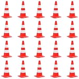 vidaXL 20x Reflektierende Verkehrskegel Profi Pylone Pylonen Warnkegel Leitkegel Verkehrsleitkegel Markierungshut Kegel Rot Weiß 50