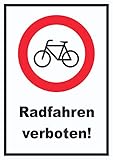 HB-Druck Radfahren verboten Schild Keine Fahrräder A4 (210x297mm)