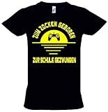 ZUM ZOCKEN GEBOREN - ZUR Schule GEZWUNGEN ! T-Shirt schwarz-gelb Gr.164