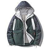 POAYAOLIAN Herren Baumwolle Winter Dicke Daunenjacke Mode lässige warme Jacke Warm/Green/L