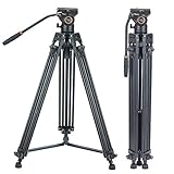 Heavy Duty Video Stativ, Cayer 64 Zoll BV30-Camcorder Stativ System Aluminium Bein, K3 Flüssigkeitskopf, Mittelspreizer, Max Belastung 13,2 LB, DSLR Aufnahme, Plus 1 Bonus Schnellwechselp