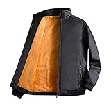 Herren-Fleecejacke mit durchgehendem Reißverschluss, Herren-Wintermäntel, Sport-Flugjacke, Outdoor-Reißverschluss, Strickjacke, Stehkragen, Jacke mit Taschen, A86_schwarz, L