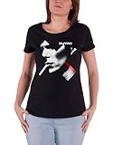 David Bowie T Shirt X Smoke Rot Logo Nue offiziell Damen Skinny Fit Schw