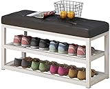 GAOLILI Sitzbank Schuhbank Schuhschrank Schuhschrank Bügeleisen Double Layer Simple Storage Rack schwarz Schuhaufbewahrungsbank (Size : 60x30x50CM)