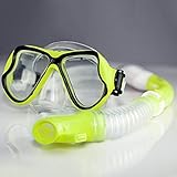 Qiuge Praktische Gläser Kinder Full Trockenmaske Atemzug Tube Klassische Schwimmglas Tauchausrüstung Anzug MI QiuGe (Color : Yellow)