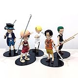 QWEIAS 5 Stücke Einteil Aktion Figure Anime Statuen Zeichen Model Coole Spielzeug Puppen Auto Hause Dekorationen Sammeln Geschenke Spiele Desktop Büro Dekor A-14CM