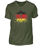 Biathlon Deutschland V-Ausschnitt T-Shirt | Geschenk für Wintersportfans Herren V-Neck S