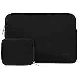 MOSISO Laptop Sleeve Kompatibel mit MacBook Air 13 A2337 A2179 A1932 2018-2020,MacBook Pro 13 A2338 A2251 A2289 A2159 A1989 A1706 A1708,Wasserabweisend Neopren Tasche mit Klein Fall,Schw