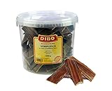 DIBO Dörrfleisch, 1.000g-Eimer, der kleine Naturkau-Snack oder Leckerli für Zwischendurch, Hundefutter, Qualitätskauartikel ohne Chemie von DIBO