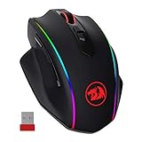 Redragon M686 VAMPIRE ELITE Kabellose Gaming Maus, 16000 DPI Kabelgebunde/Kabellose Gamer Maus mit Professionellem Sensor, 45-Stunden-Dauerleistung, Anpassbarem Makro und RGB-Hintergrundbeleuchtung