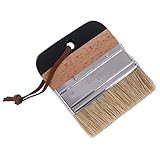 Happytoday Mauerwerk Pinsel, Breiter Flacher Kreidefarbe Wachspinsel Ergonomischer Holzgriff Naturborsten Pinsel Möbelmalerei Wachswerkzeug