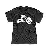 T-Shirt Chopper 3D Logo Biker Motorrad Rocker Cruiser Rider 13 Farben Men XS-5XL Custom Tuning Biker-Treff Club Route 66 Kutte Kluft, Größe:3XL, Farbe:schwarz - Logo W