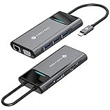 USB-C-Hub 9-in-1 NovooUSB-C-Dockingstation mit dreifachem Display Dual-HDMI VGA Gigabit-Ethernet 100 W PD 4 USB-Anschlüsse USB-C-Adapter Thunderbolt 3 Dock-kompatibel für MacBook