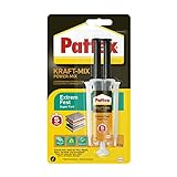 Pattex Kraft-Mix Extrem Fest, extrem starker Epoxidharz Kleber mit hoher Endfestigkeit, Modelliermasse für fast jedes Material, transparente Knete, 1x12g