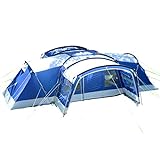Skandika Familienzelt Nimbus für 12 Personen Basic Version | Campingzelt mit 3 Schlafkabinen, wasserdicht, 5000 mm Wassersäule, 2,15 m Stehhöhe, versetzbare Frontwand, großer Wohnraum, 2 Eingäng