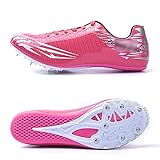 Maao Unisex Junior Spikes Leichtathletikschuhe Sprint 7 Nägel Atmungsaktiv Leicht ​Professionelle Sneaker für Jungen Mädchen Damen Herren,Rosa,42 CN