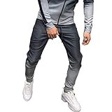 Herren Freizeithose Frühling und Herbst Jugend Sport Stil Einfarbig Europäischer und Amerikanischer Stil Lose Hose mit Taschen und Kordelzug, grau, 36-41