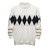 JIAYOUA Strickpullover Herren Rundhals Pullover Herbst Winter Langarmshirt Pulli Männer Warme Slim Fit Strick Bluse Casual Sweatshirt Oversize Oberteile Langarmhemd Training