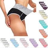 Tyoby Unterhosen Damen Baumwolle Slips Mehrpack Hipster Bequeme Weiche Hoch Taillierte Unterwäsche Atmungsaktive Slips Stretch-Slips 4er Pack(1/schwarz*4pc,XXXXXL)