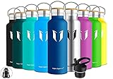 Super Sparrow Trinkflasche Edelstahl Wasserflasche - 750ml - Isolier Flasche mit Perfekte Thermosflasche für Das Laufen, Fitness, Yoga, Im Freien und Camping | Frei von BPA (Blaubeere)
