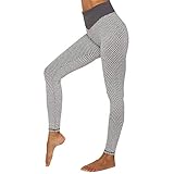 UFLF Damen Leggings Butt Push Up Yogahosen Stretch Hohe Taille Sportleggings Anti Cellulite Fitnesshose mit Bauchk