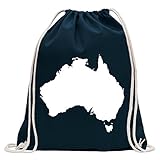 Kiwistar - Australien - Canberra Turnbeutel Fun Rucksack Sport Beutel Gymsack Baumwolle mit Ziehg