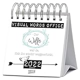 Visual Words Office - Postkartenkalender - Wochenkalender 2022 - Korsch-Verlag - Typokalender - 52 Postkarten mit frechen Sprüchen - 17 cm x 16