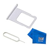 MMOBIEL SIM Kartenhalter Kompatibel mit iPhone 6s Plus 2015 - SIM Card Tray Schlitten - Inkl. SIM Pin - Silb