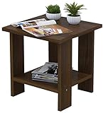 Nachttisch Xiezi Nachttisch Nachttisch,Beistelltisch Beistelltisch Kleiner Stabiler Nachtwürfeltisch,Couchtisch mit Regal Aufbewahrungseinheit Beistelltisch (Farbe: Grün Walnuss Farbe, Größ