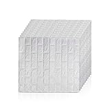 AllRight 10 PCS 3D Tapete Selbstklebend Steinoptik Wandpaneele Ziegelstein Wandaufkleber 77 x 70 cm (Weiß)