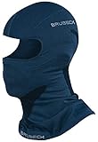 BRUBECK Fahrrad Sturmhaube | Merino Gesichtshaube Radfahren | atmungsaktive Gesichtsmaske Radsport | Balaclava Motorcycle | Motorradmaske | 41% Wolle | Gr. S - M | Marineblau | KM10370 | X-FACE