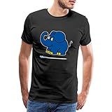 Spreadshirt Die Sendung Mit Der Maus Kleiner Elefant Lächelt Männer Premium T-Shirt, XXL, Schw