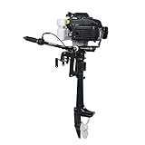 4-Takt 4PS Außenborder Motor 52 cc Bootsmotor Außenbordmotor CDI Luftkühlsystem 360-Grad-Lenkdrehung mit Druckknopfverriegelung 2,8 kW /4 PS
