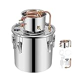 JIXIN Moonshine Destillierapparat Edelstahl Wasserdestillierapparat Kupferrohr Eingebautes Thermometer,8l/2g