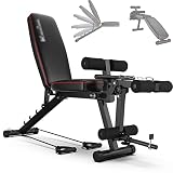 SJAPEX Klappbare Hantelbank,Verstellbare Fitnessbank für Zuhause,Multifunktion Trainingsbank,Verstellbarer Sitzkisse Rückenlehne,Weight Bench Bis 200Kg Belastbar(Luftfracht)
