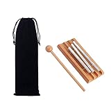 Faderr Meditationsklangspiel Klassenzimmer Holz mit Schlägel Percussion Instrument tragbar (drei Tone)