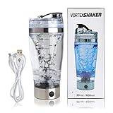 BUYGOO Protein Shaker Elektrisch Eiweiß Shaker - Wiederaufladbar Tragbar 600ml Eiweißshaker Mixer mit Proteinbehälter Micro USB Kabel, BPA-frei für Proteinpulver Milch Zuck