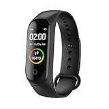 INVIDA Fitness Smart Armband Wire Band Tracker Smartwatch + Blutdruck Pulsmesser BT 4.0 Herzfrequenz (Schwarz)