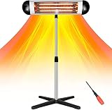 Infrarot Heizstrahler Terrasse Infrarotheizung - Heizstrahler Elektrisch für Innenräume 1250/2500 Watt Höhenverstellbarem Mit Überhitzungsschutz Für Drinnen und Draußen Geeig