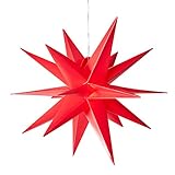 AMARE LED 3D Außenstern Rot ca. 57 x 48 x 44 (B x H x T), für den Innen- und Außenbereich, mit Timer, 57cm - Netzbetrieb