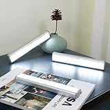 Bojim 30 LED Licht 3er LED Schrankbeleuchtung Dimmbar Mit Bewegungsmelder, 3W Wiederaufladbar, 3m Schaltabstände, Weiß 350lm Unterbauleuchte Küche, Magnetstreifen Schrankleuchte Schranklicht Kab