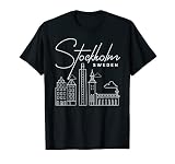 Stockholm Schweden Stadt Skyline Karte Reisen T-S